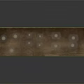 Rustic Wooden Long Table With Metal Brackets And Decorative Wall Blocks
