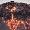 Volcanic Peak Mountain Range Volcanic Terrain 3d model