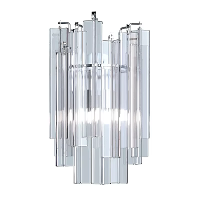 Modern Luxury Crystal Wall Lamp With Sleek Transparent Panel Design And Elegant Illumination 3d model
