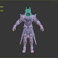 Detailed Frost Ice Warrior Character With Crystal Armor And Spiked Design