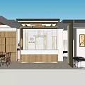 Modern Beauty Salon Interior Design With Wooden Counter Hanging Lights And Seating Area