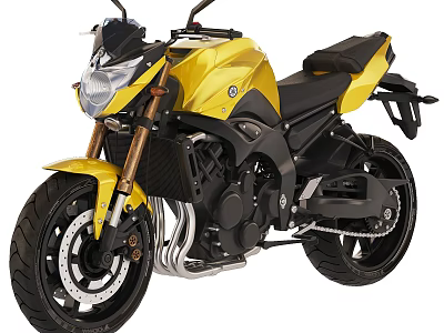 Yellow And Black Sport Motorcycle With Sleek Design 3d model