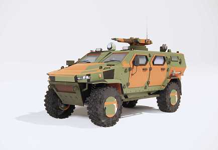 modern armored car 3d model