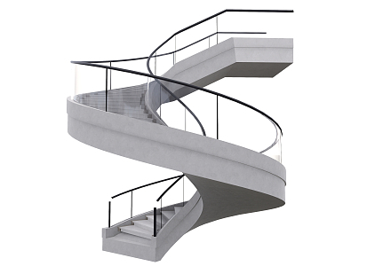 modern revolving staircase 3d model