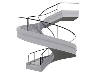 modern revolving staircase 3d model