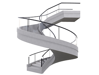 modern revolving staircase 3d model