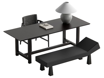 Quiet wind desk and chair combination model