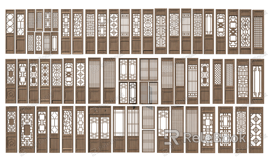 Chinese doors and windows model