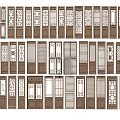 Various Traditional Wooden Doors With Carved Patterns And Panel Designs