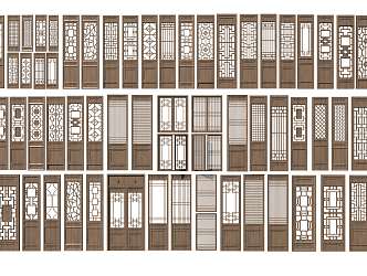 Chinese doors and windows 3d model