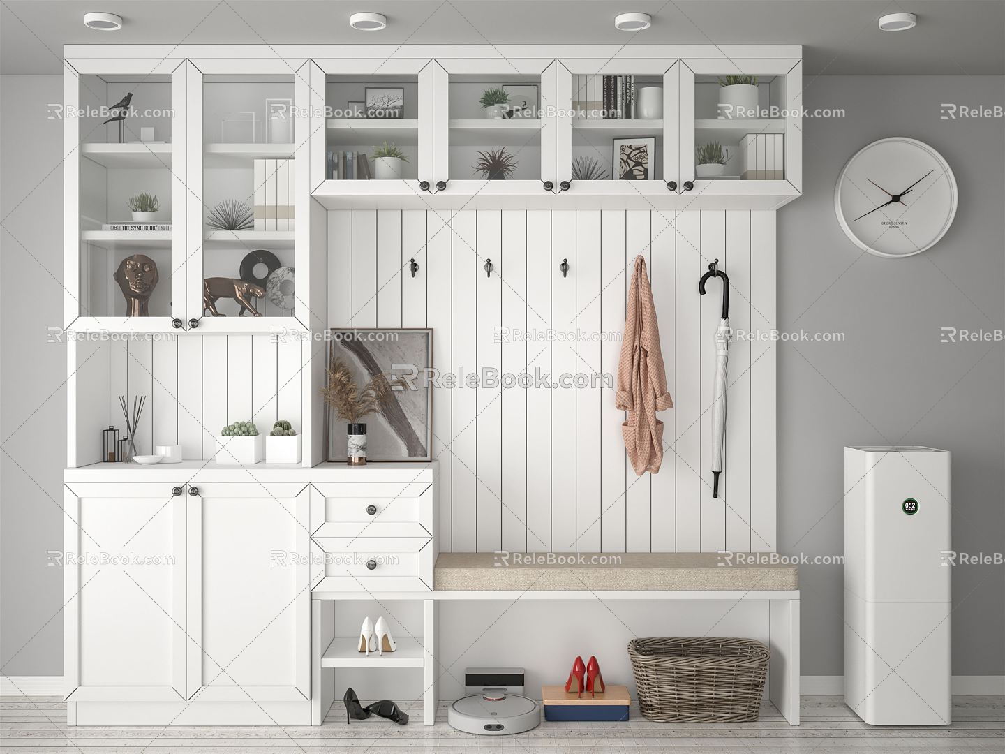 Nordic Shoe Cabinet 3d model