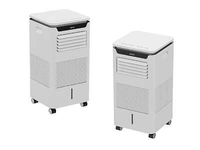 White Portable Air Cooler Home Appliances With Wheels For Room Cooling 3d model