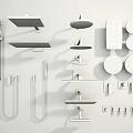 Modern shower hardware switch combination 3d model