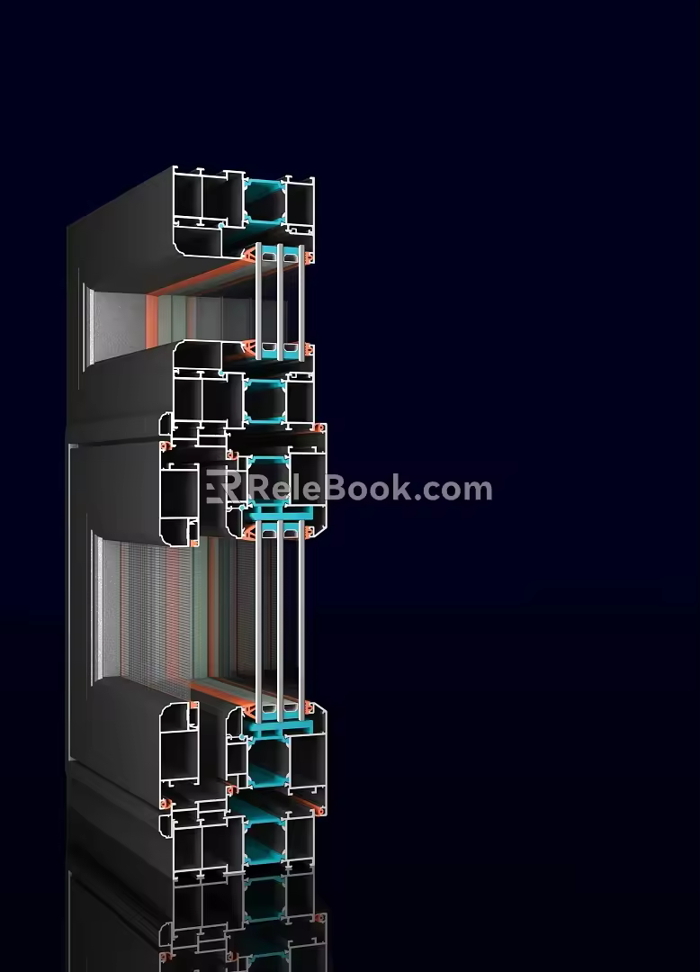 Modern window group angle door and window angle 3d model