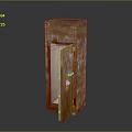 Brown Metal Safe With Open Door And Textured Surface Standing On Reflective Floor