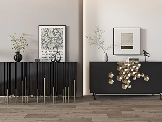 Modern Light Luxury Entrance Cabinet End View Cabinet Shoe Cabinet Side Cabinet 3d model