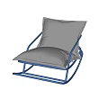 Navy Blue Leisure Rocking Chairs With Metal Frame And Plush Cushioned Seats