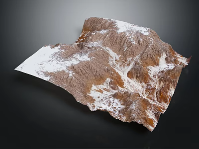 Elegant Garden Landscape Design Featuring Undulating Rock Terrain And White Snow Accents 3d model