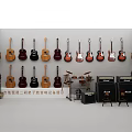 One Stop Parent Child Musical Instruments Display With Guitars Pipa Drums And Speakers