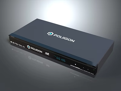 Poligon DVD Player With Digital Display And Multiple Ports For Home Entertainment 3d model
