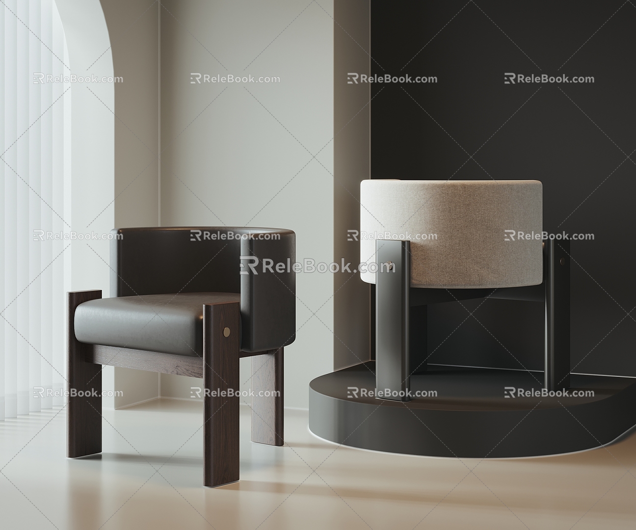 Modern leisure chair single chair 3d model