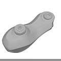 White Device Component With Two Circular Knobs And Smooth Modern Plastic Surface Design 3d model