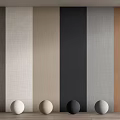 Wainscoting Color Samples Display With Various Neutral Tones And Matching Balls 3d model