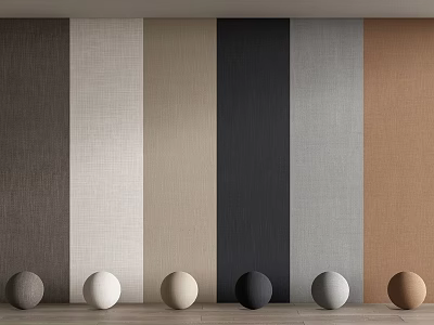 Wainscoting Color Samples Display With Various Neutral Tones And Matching Balls 3d model