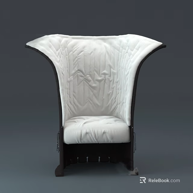 White Abstract shaped Sofa With Curved Backrest Modern Unique Design for Home Decor 3d model 