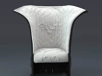 White Abstract shaped Sofa With Curved Backrest Modern Unique Design for Home Decor 3d model