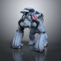 Mechanical Creature Character With Gray Armored Body Red Accents And Sturdy Limbs