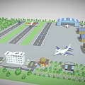 Diverse Buildings City Model with Green Areas and Urban Layout