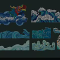 Traditional Intricate Dragon Sculpture With Various Wave Carving Patterns And Designs