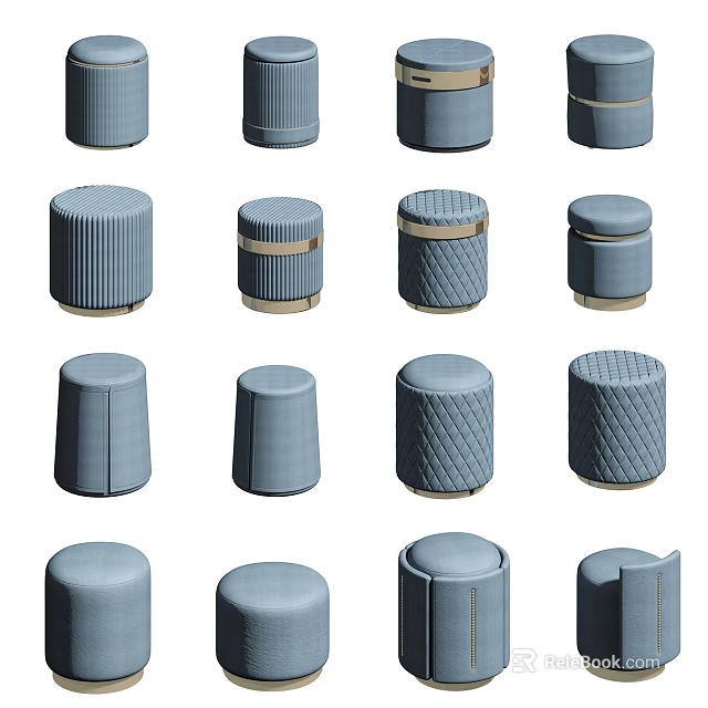 Modern Ottoman Designs With Various Textures And Stylish Patterns For Living Space 3d model