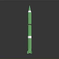 Green And Blue Gradient Rocket Model With Shiny Surface And Base Fins
