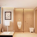 Modern Warm Light Bathroom Interior Design With Sleek Vanity Mirror And Separated Toilet Space