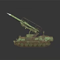 Military Combat Vehicle With Triple Missiles Launcher Green Camouflage Tracked Design