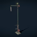 Public Street Lighting Facility With Extended Arm And Base Structure 3d model