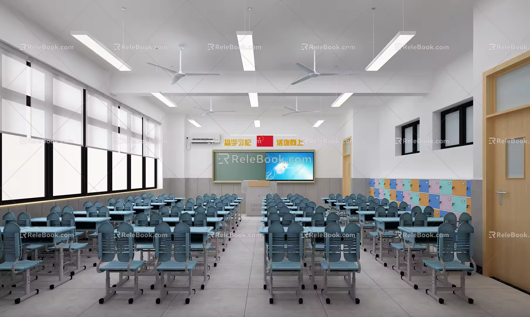 modern classroom 3d model