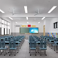 modern classroom 3d model