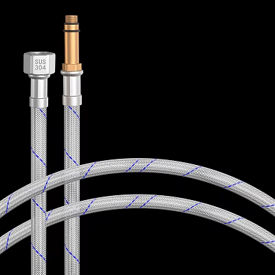 Bathroom Accessories SUS 304 Stainless Steel Braided Hoses With Metal Fittings 3d model