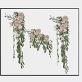 Decorative Pink And White Flower Arrangement With Green Foliage In Square Frame Design