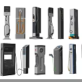 Public Electric Vehicle Charging Stations With Various Designs And Models 3d model