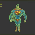 Man in Blue Superman Costume with Red S Logo Red Boots and Flowing Cape