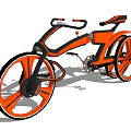 Modern Stylish Bicycle With Orange And Black Frame And Large Wheels Contemporary Urban Design
