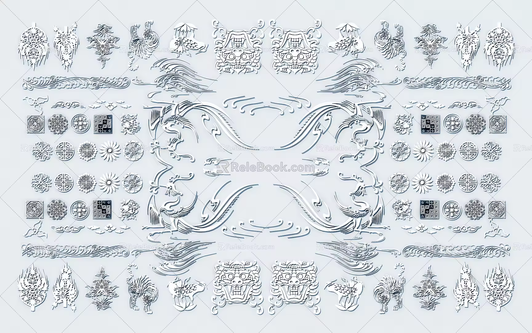 European-style carved 3d model
