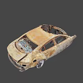 Rusted Damaged Car Body Wreckage After Accident With Corroded Exterior And Broken Parts