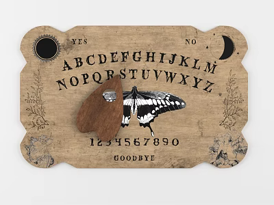 Vintage Paper Label With Letters Numbers Butterfly YES NO And Goodbye Text 3d model