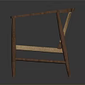 Minimalist Modern Wooden Frame Chair Featuring Rattan Backrest And Seat