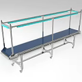 Industrial Conveyor Equipment with Metal Frame Blue Belt and Wheels for Factory Material Handling